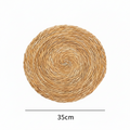 Natural water hyacinth round woven mat - diameter 35cm