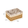 Handwoven seagrass basket with linen liner 40x30x10cm