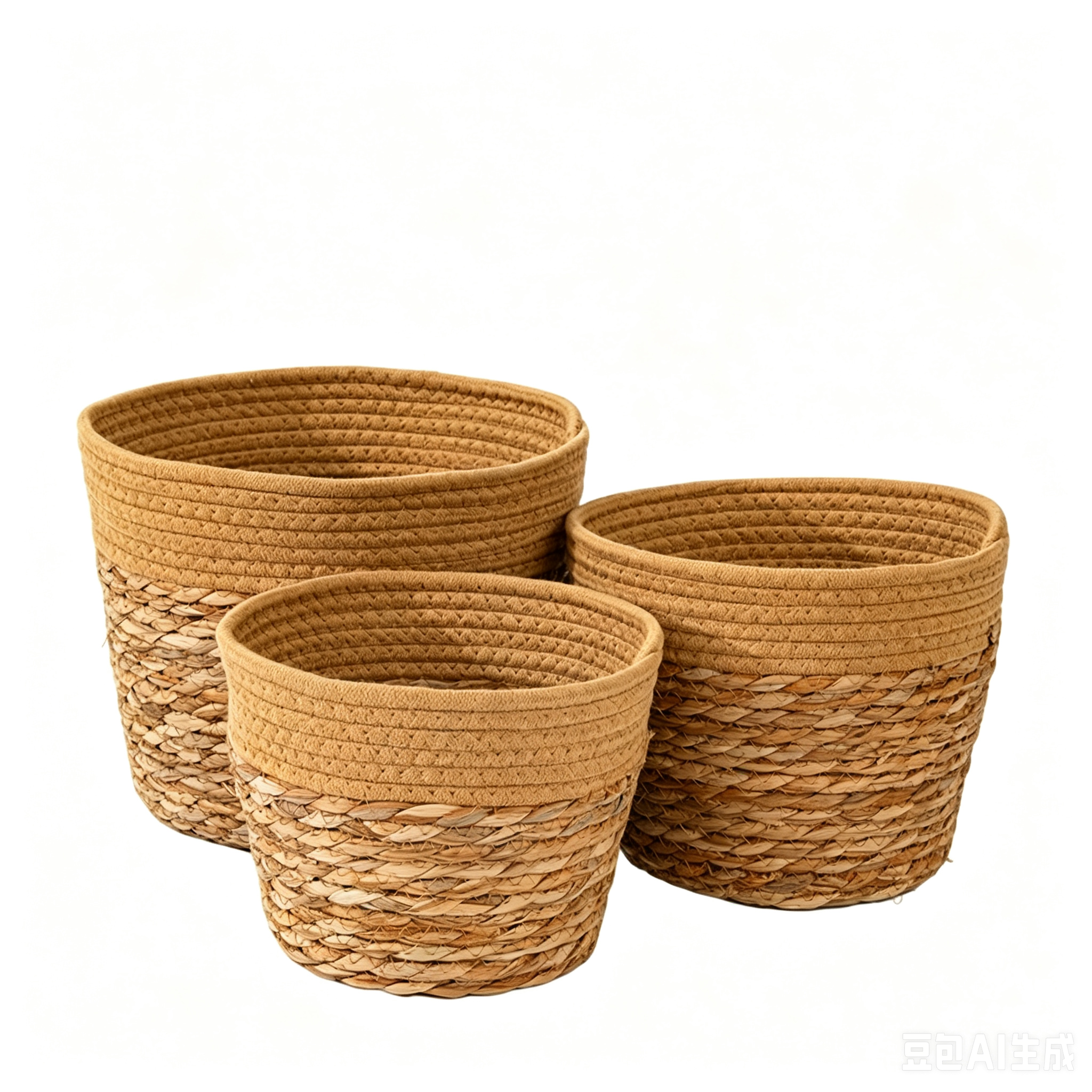 Seagrass & Cotton Rope Woven Planter Basket | Natural Storage Bin