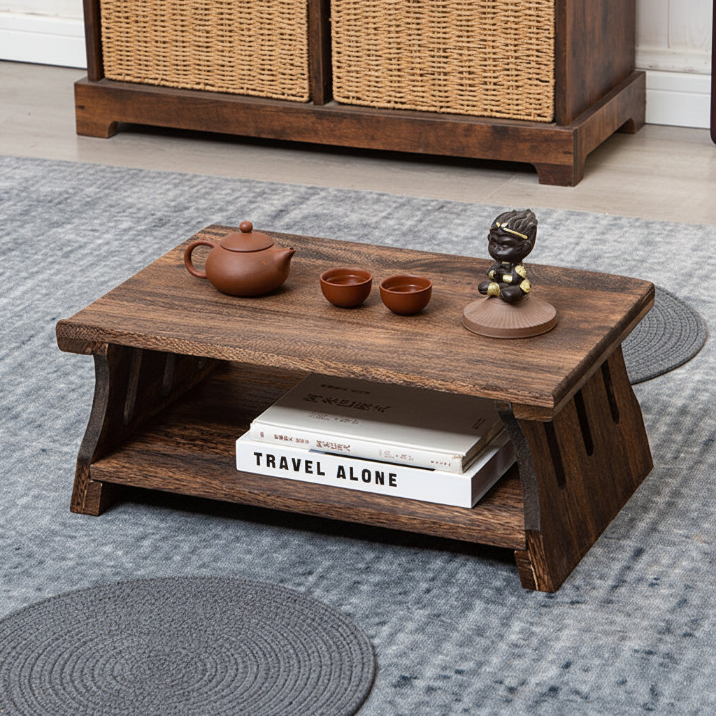 Multifunctional Solid Wood Folding Tea Table