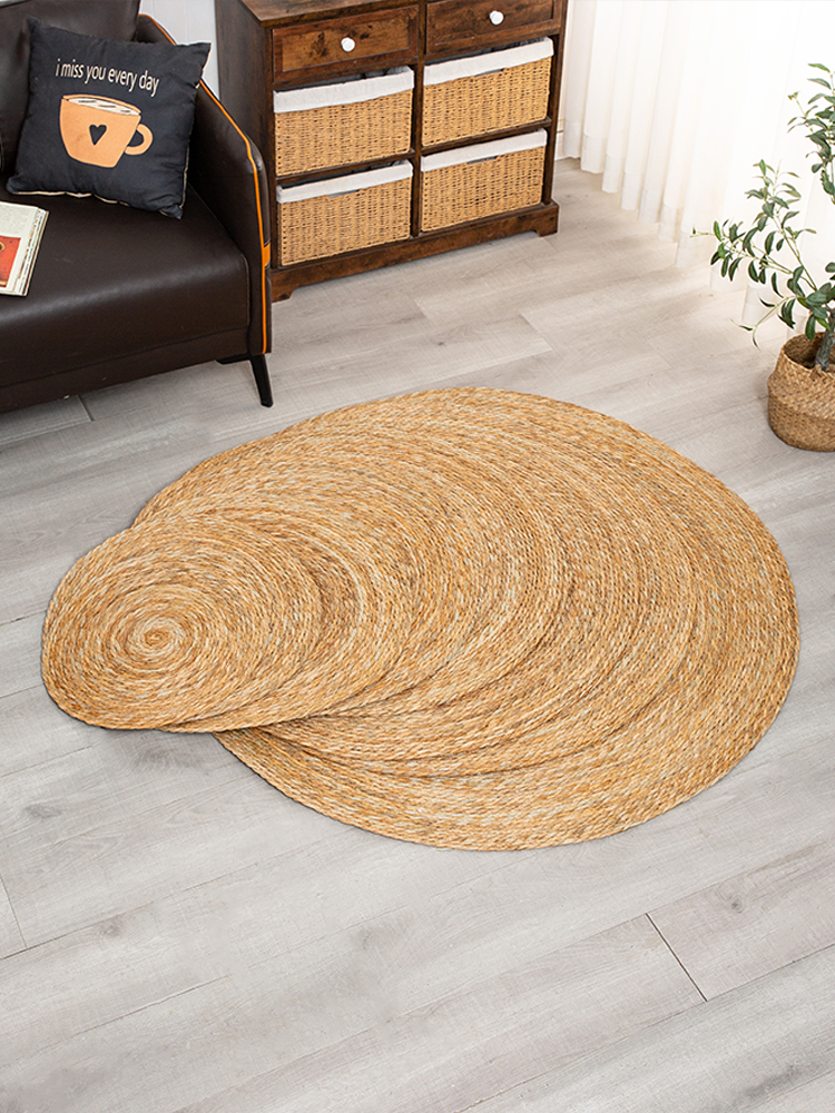 Natural Water Hyacinth Round Woven Mat