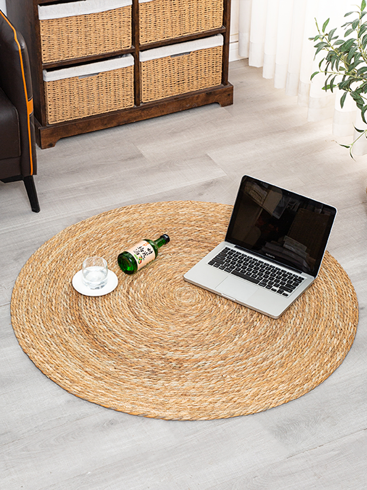 Natural Water Hyacinth Round Woven Mat