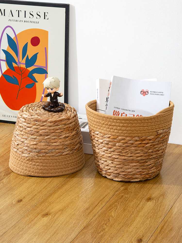 Seagrass & Cotton Rope Woven Planter Basket | Natural Storage Bin
