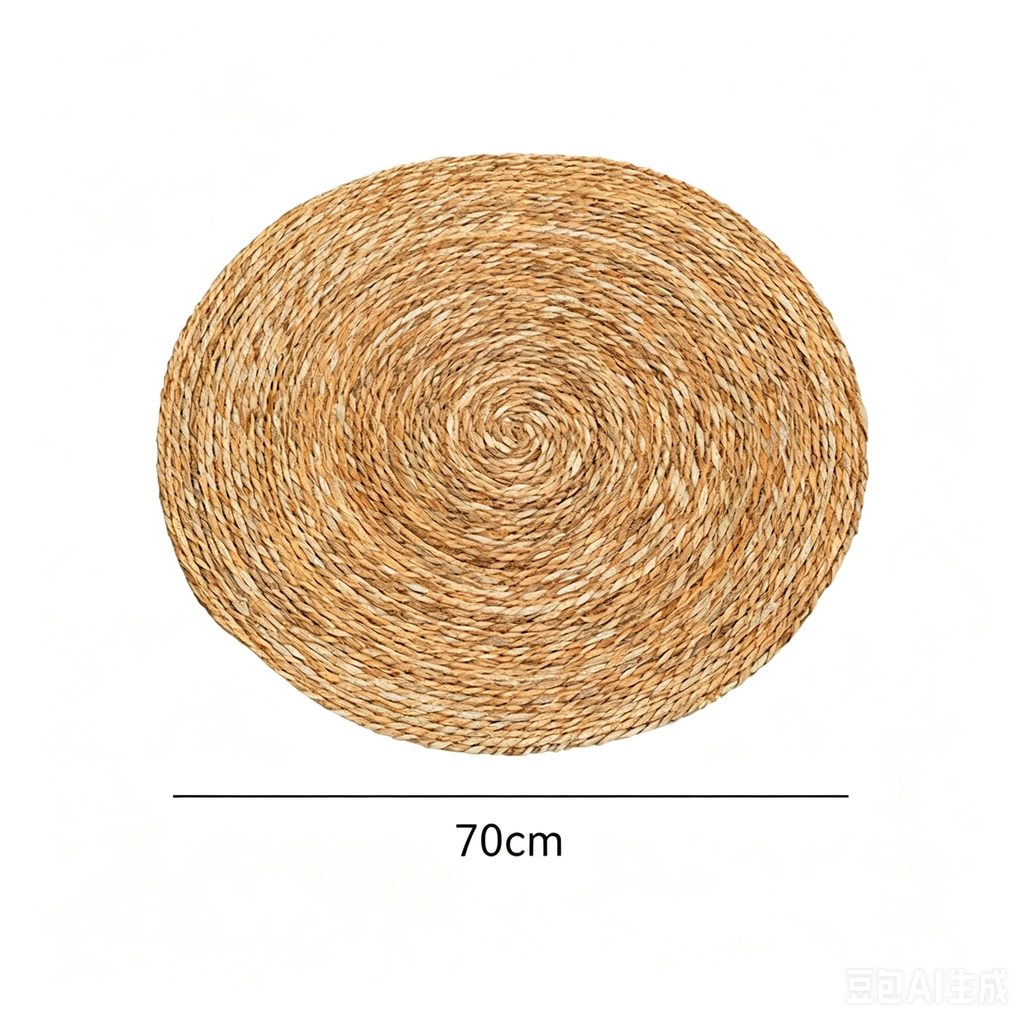 Natural Water Hyacinth Round Woven Mat
