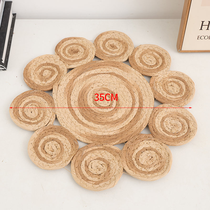 Open Weave placemat - airy lattice design with loop border