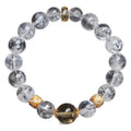 Natural Crystal Quartz Bracelet with Gold Accents