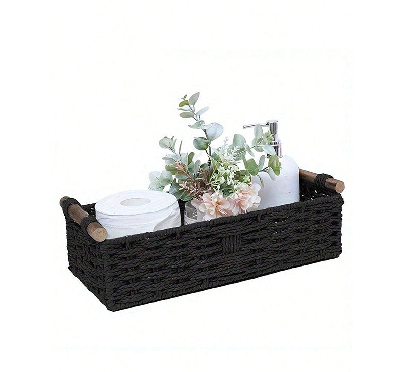 Handwoven Storage Basket | Desktop Organizer for Snacks, Fruits & Cosmetics | Multiple Colors