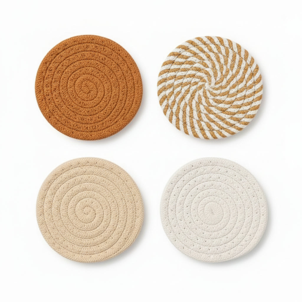 Cotton Rope Woven Placemat — Braided Table Mat, Trivet & Coaster