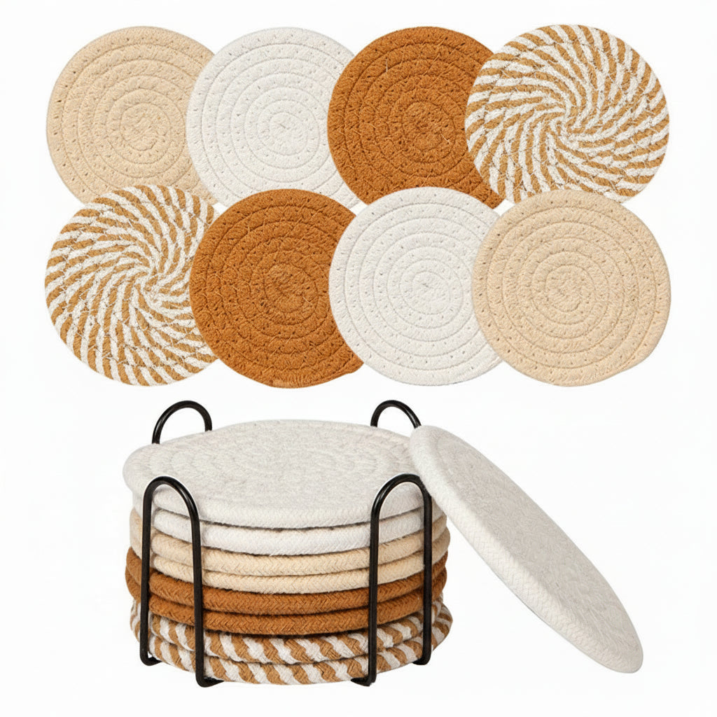Cotton Rope Woven Placemat — Braided Table Mat, Trivet & Coaster