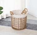 Woven Laundry Hamper & Storage Basket — Rattan-Style Hemp Rope