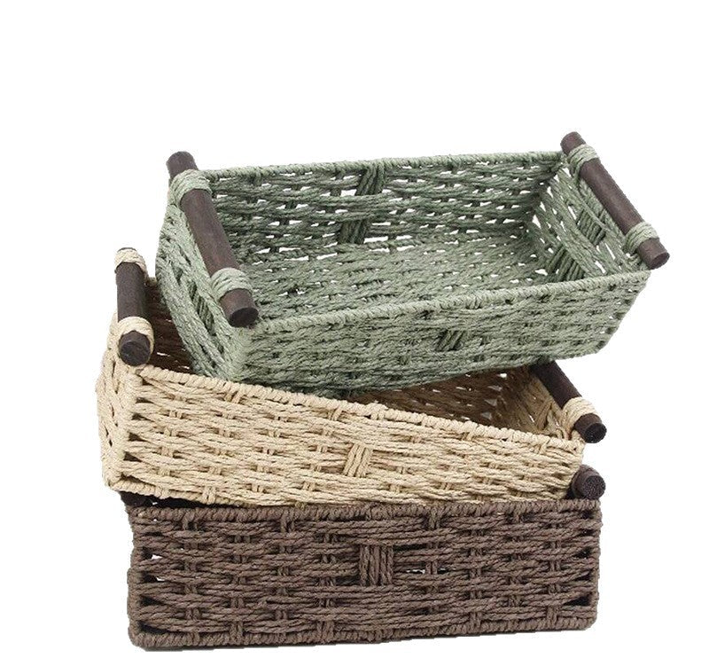 Handwoven Storage Basket | Desktop Organizer for Snacks, Fruits & Cosmetics | Multiple Colors