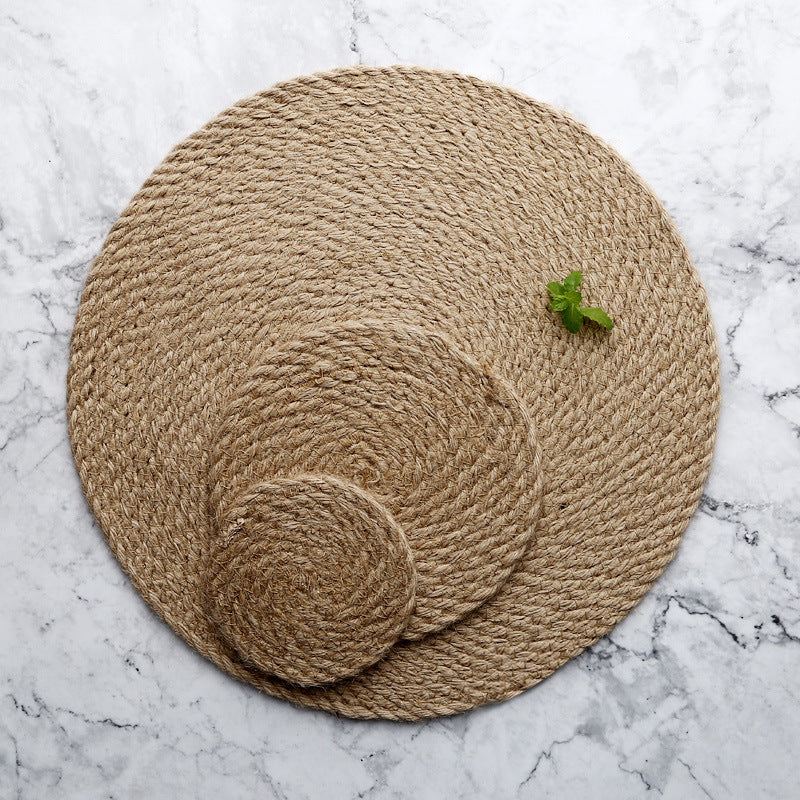 Linen & Cotton Rope Woven Table Mat — Heat-Resistant Placemat & Coaster
