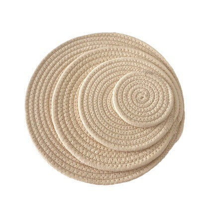 Linen & Cotton Rope Woven Table Mat — Heat-Resistant Placemat & Coaster