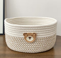 Cotton Rope Woven Storage Basket – Cute Boho Organizer for Desk, Bedside & Remote Control