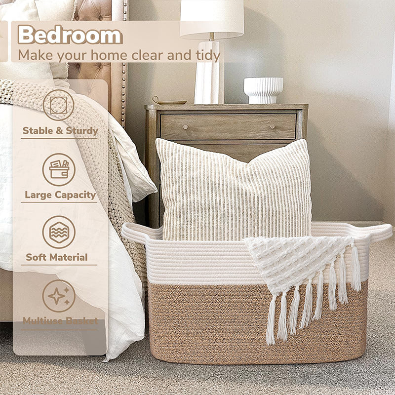 Square Cotton Rope Storage Basket