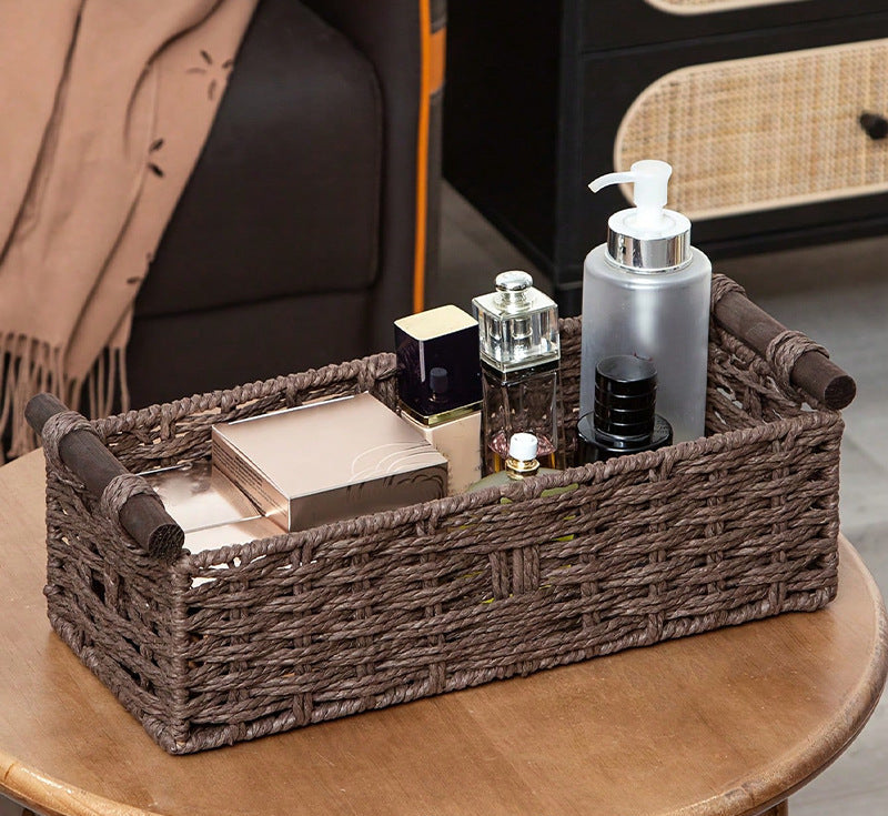 Handwoven Storage Basket | Desktop Organizer for Snacks, Fruits & Cosmetics | Multiple Colors