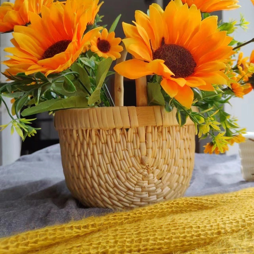 Handwoven Natural Rattan Storage Basket — Fruit & Snack Organizer