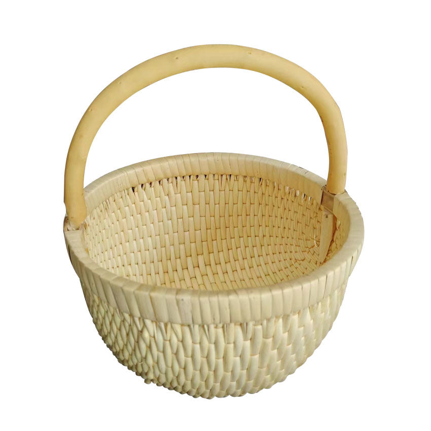 Handwoven Natural Rattan Storage Basket — Fruit & Snack Organizer