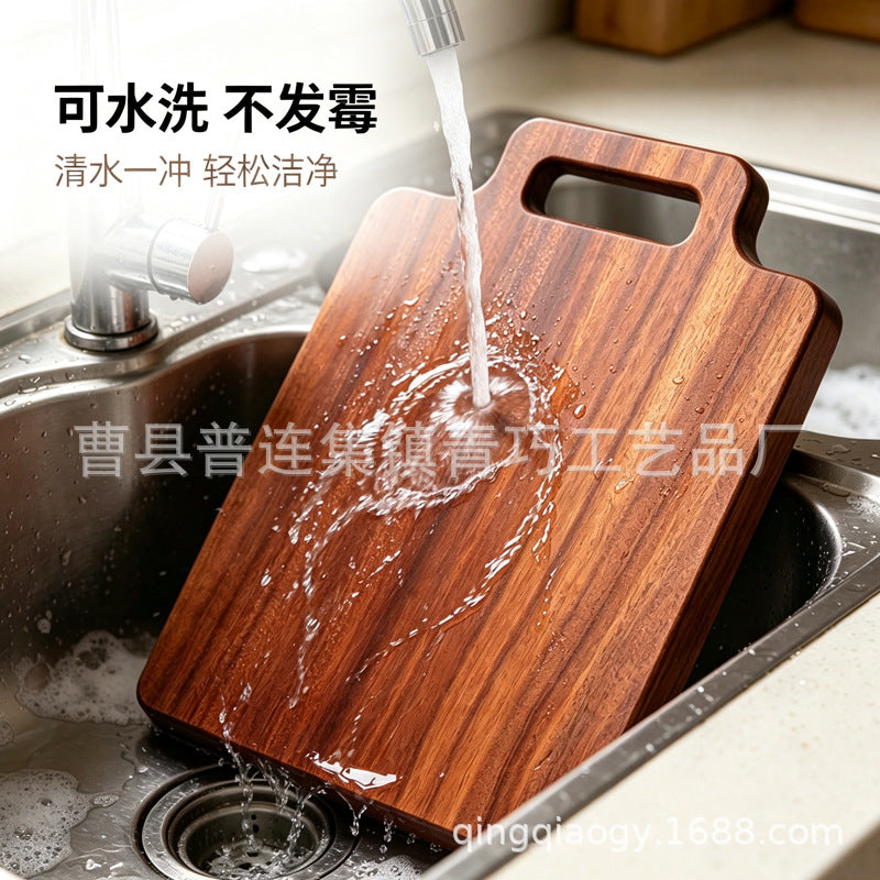 批发乌檀木无拼接整木实心菜板家用切菜板木砧板水果面包厨房案板