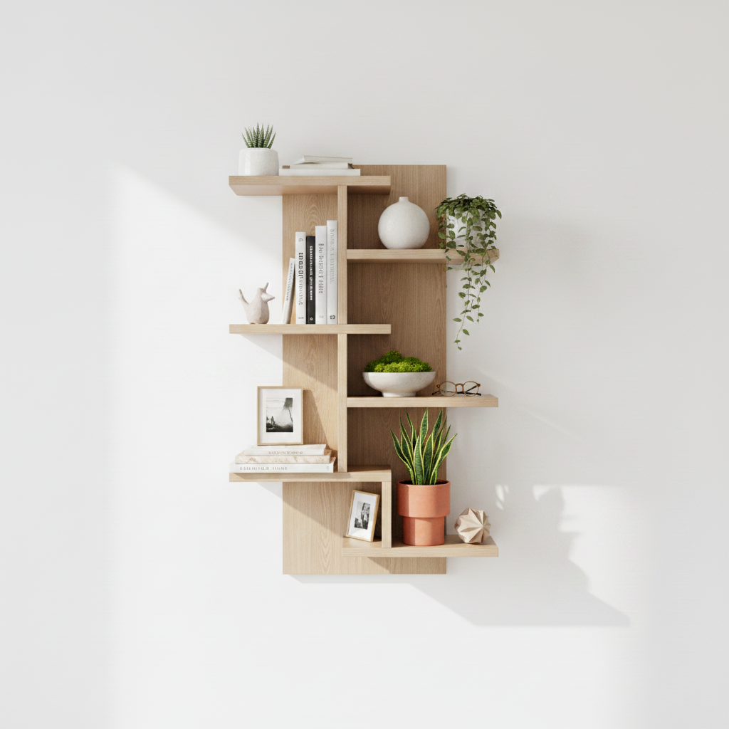 Wall-Mounted Wood Shelf